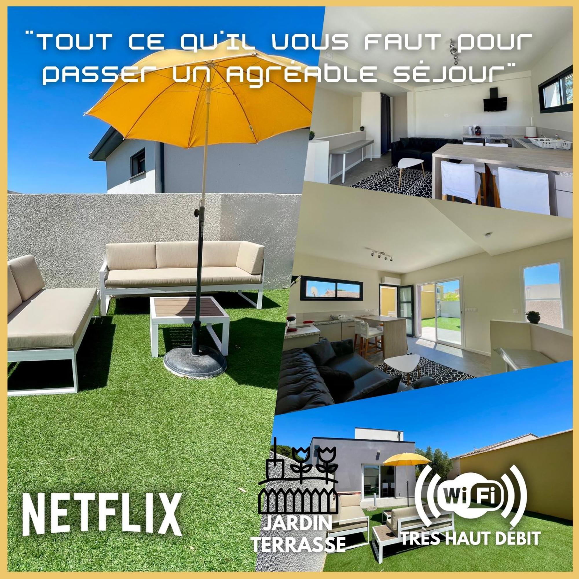 Appartement Souplex Jardin Proche Autoroute, Plages Et Attractions, Wifi - Tv, Calme Bessan Екстериор снимка